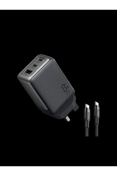 Generic Brand شاحن جداري أورايمو هايبرقان بتقنية GaN بمنفذين USB-C ومنفذ USB ...