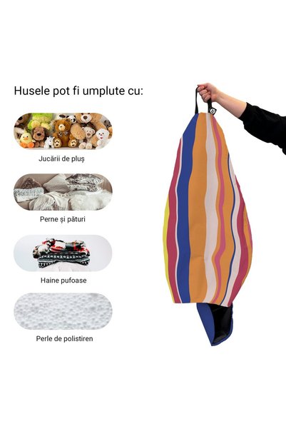 Updeco Husa exterioara Puf Bean Bag tip Para L, fara umplutura, impermeabil, ...