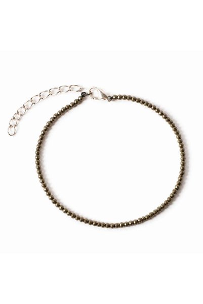 craftmystic Brățară de Picior cu Pirită Fațetată Rotundă de 2mm- Încredere și...