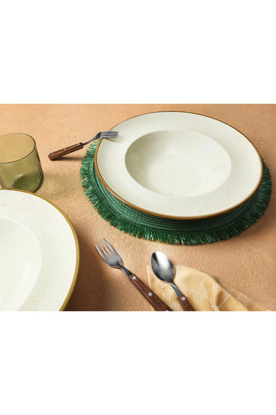 Porland Ruby Seasons Beige 2-Piece Pasta & Salad Plate Set, 30 cm