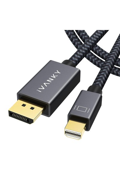 IVANKY كابل 8K Mini DisplayPort إلى DisplayPort 1.4 بطول 2 متر، 8K@60Hz ثنائي...