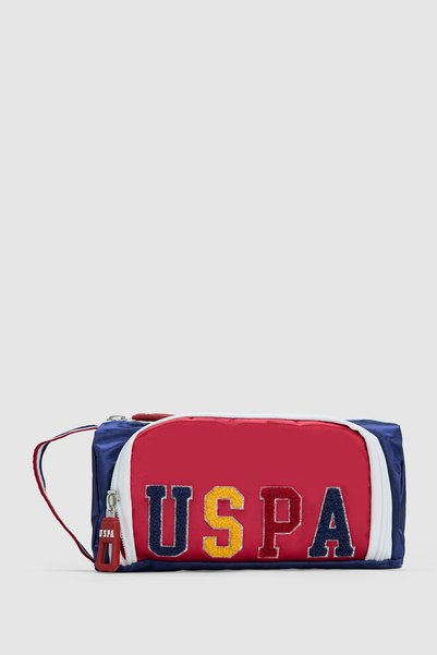 U.S. Polo Assn. Boys' Red and Navy Blue Color Block USPA-Printed Pencil Case ...