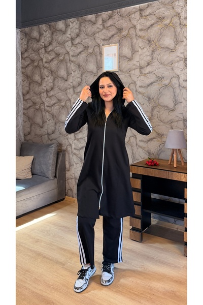 BURCU TESETTÜR Plus-Size Sweatsuit Set 1018-1
