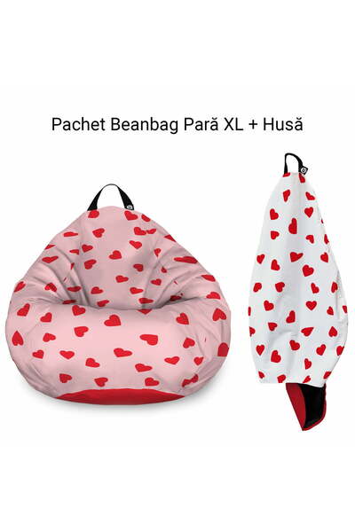 Updeco Pachet: Fotoliu + Husă Puf XL în formă de pară, impermeabil, pentru in...