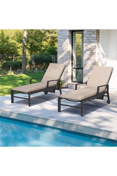 Crestlive Products Chaise Lounge Cushions Outdoor Set of 2, 72x21 Inch, Water...