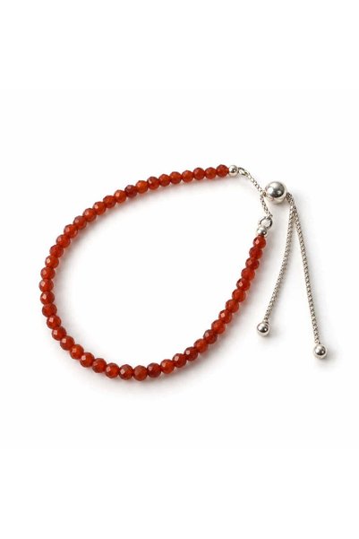 craftmystic Brățară cu Carneol fațetat, reglabilă, Argint 925 - Creativitate