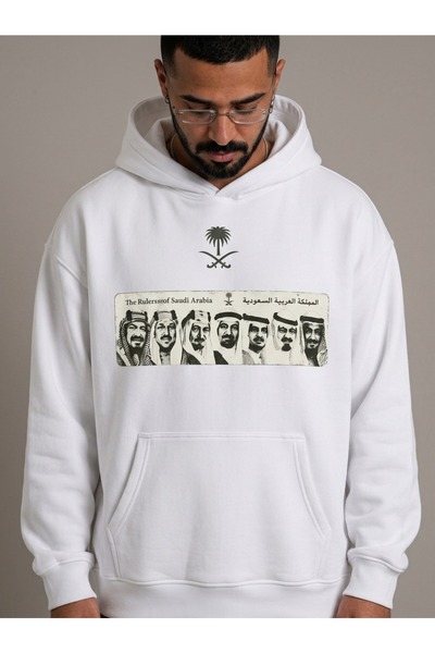 HAI COLLECTİON White Oversized Hooded Sweatshirt, Unisex