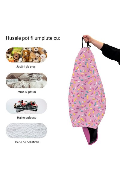 Updeco Husă de exterior pentru puf tip puf de fasole, model pară, XL, fără um...