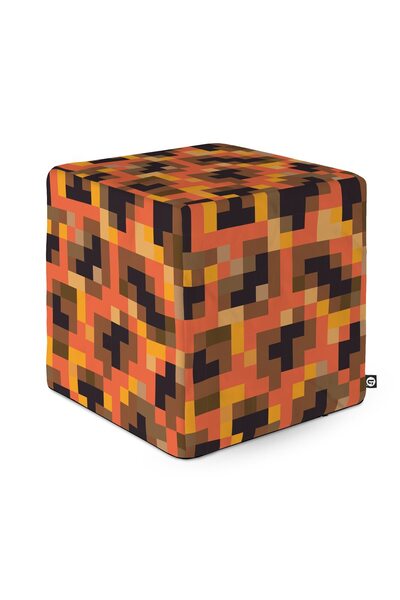 Updeco Taburet Cub L, din burete, material textil, cu husă detașabilă, dimens...