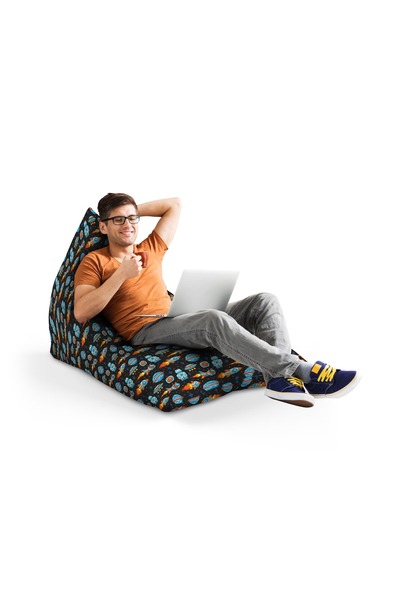 Updeco Fotoliu Puf Bean Bag tip Lounge, sac interior, impermeabil, de interio...