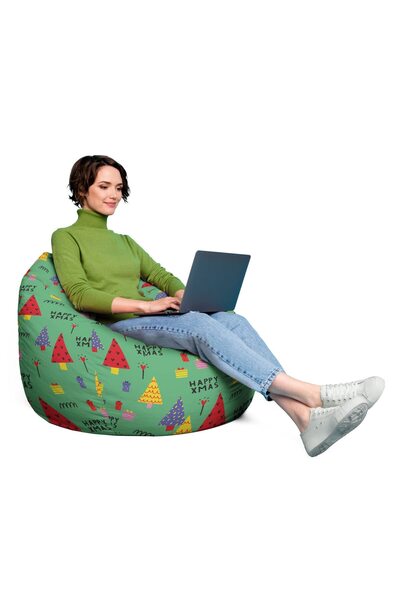Updeco Fotoliu Puf Bean Bag tip XL, impermeabil, pentru interior/exterior, sa...