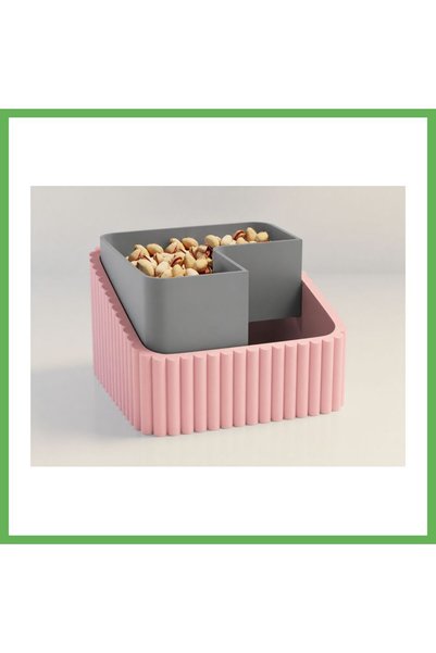 TheGencoo 3D-Printed Pistachio Bowl - Dual-Chambered Shell Separator Serving ...
