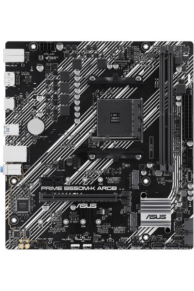HANEL Prime B550M-K ARGB AMD B550 Soket AM4 DDR4 4866 Mhz mATX Gaming (Oyuncu) Anakart