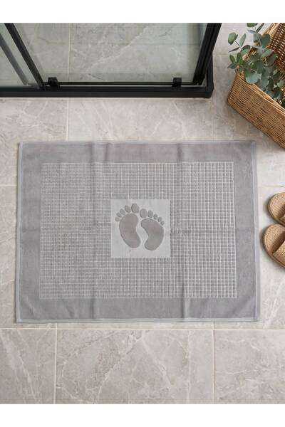 by ballı biocotton Set of 2 100% Cotton Footprint Bath Mats