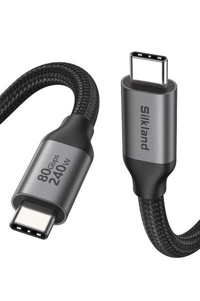 Silkland كابل USB4 بسرعة 80 جيجابت في الثانية لـ Thunderbolt 5، كابل USB C لل...