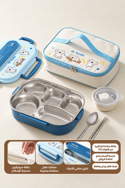Generic Brand Portable 316 Stainless Steel 5 Compartment Food Container Lunch...