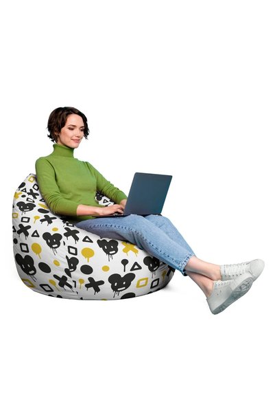 Updeco Fotoliu Puf Bean Bag tip XL, impermeabil, pentru interior/exterior, cu...