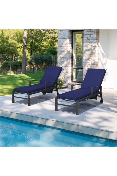 Crestlive Products Chaise Lounge Cushions Outdoor Set of 2, 72x21 Inch, Water...