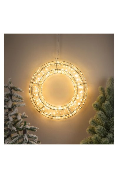 OEM Coroniță Metalica Decorativa Flash cu 400 de Becuri LED 30x6 cm - alb cal...