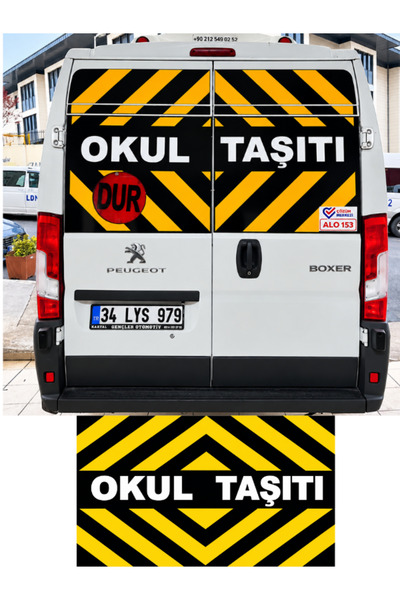 KAPOTO Peugeot Boxer-Compatible School Bus and Service Vehicle Vinyl Wrap, St...