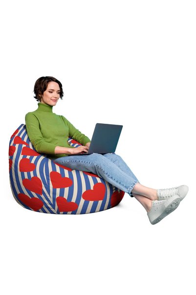 Updeco Fotoliu Puf Bean Bag tip XL, impermeabil, pentru interior/exterior, cu...