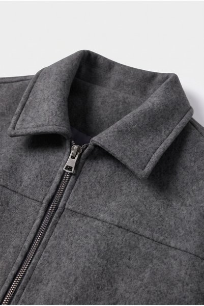 LUMAST Old Money Polo Yaka Fermuarlı Kaşe Ceket