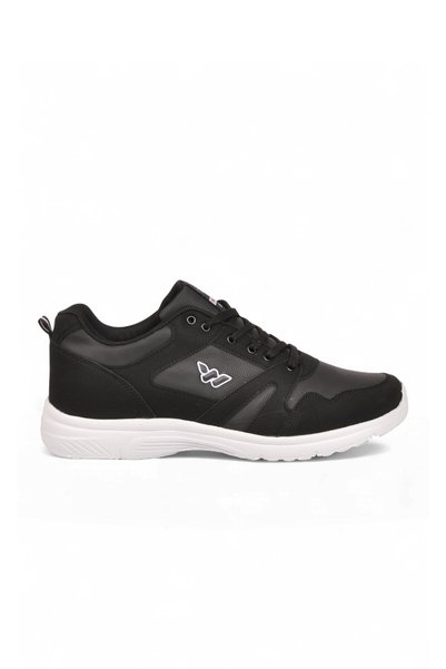 WALKWAY Men's Black and White Large-Size Lace-Up Lightweight Flexible Walking...