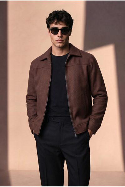 BASEL.CO Jachetă modernă cu guler polo din cașmir Melton