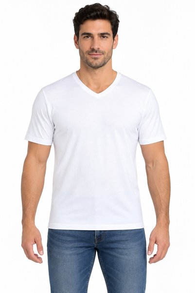 REN Men's 2-Pack White Modal V-Neck Short-Sleeve Underwear T-Shirts