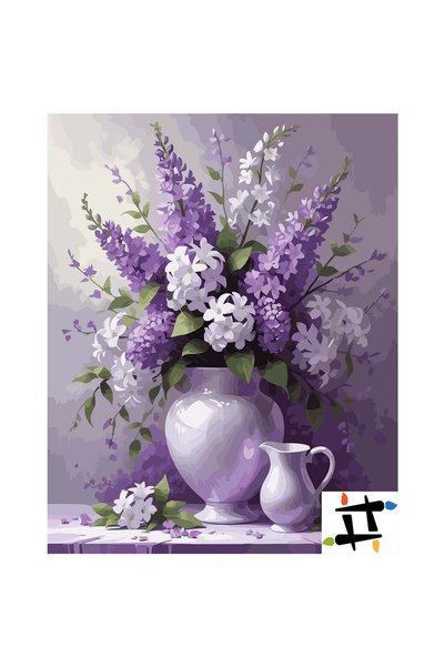 Painting-numbers Set pictura pe numere Armonie violeta 7037, panza pe rama le...