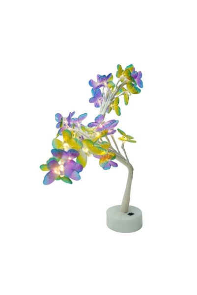 OEM Decorațiune luminoasă, tip copac cu fluturi, cu baterii/USB