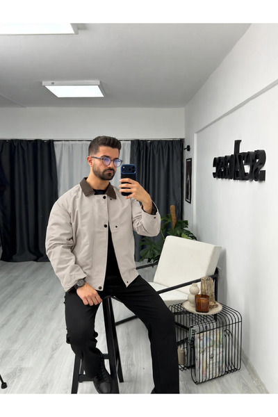 SEZBASE Jachetă boxy cu guler decorativ din catifea