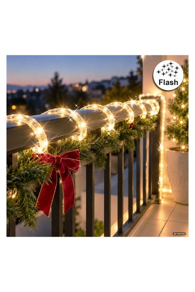 OEM Furtun Luminos LED de Exterior cu Lumina Fixa și Flash 18 m - alb cald/al...