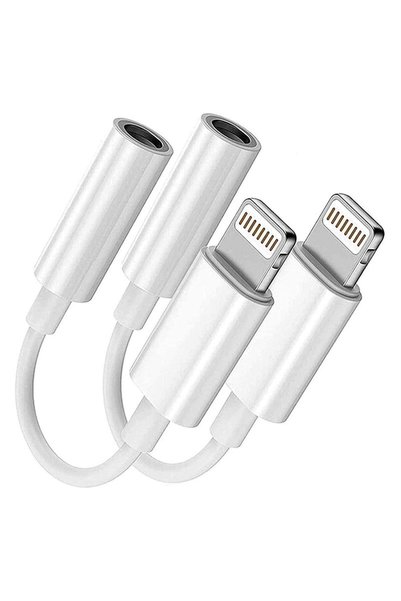 OEM Set de 2 adaptoare Lightning la jack de 3,5 mm pentru iPhone, compatibile...