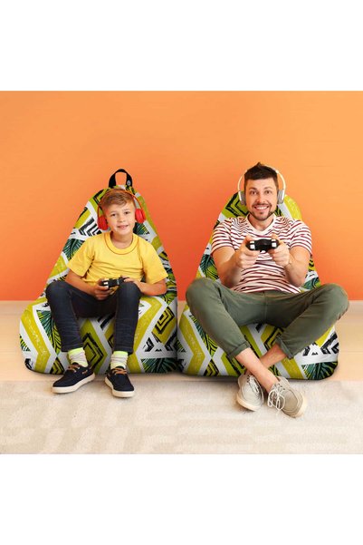 Updeco Fotoliu Puf Bean Bag tip Chill, sac interior, impermeabil, pentru inte...