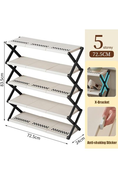 XICEN Shoe Rack Storage Organizer, Small Shoe Rack 5 Tier Footware Storage, S...