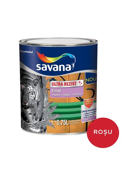 Savana Email lemn/metal Ultra Rezist interior/exterior roșu, 0,75 l