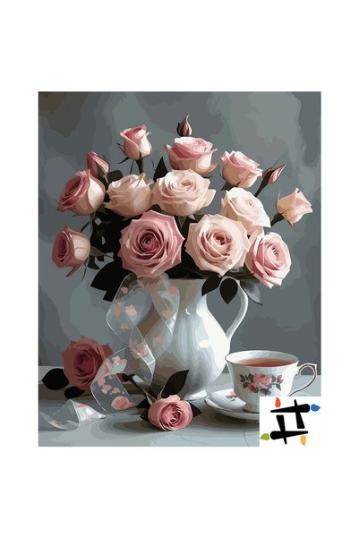 Painting-numbers Set pictura pe numere Parfum de trandafiri 7107, panza pe ra...