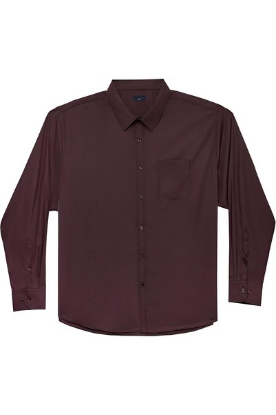 OtherMax Cămașă Bărbătească Business Elegantă cu Mânecă Lungă Long Fit Maro 5XL