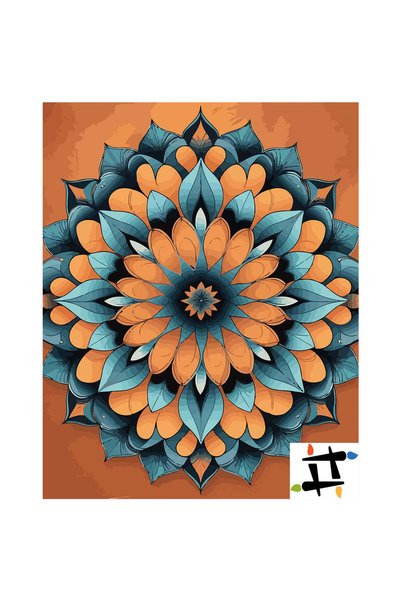 Painting-numbers Set pictura pe numere Mandala solara 7044, panza pe rama lem...