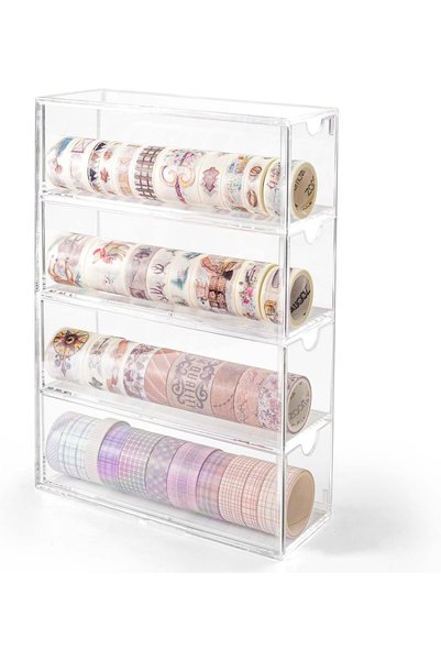 Vowcarol Clear Stackable Drawer Organizer, Plastic Drawer Organizer for Offic...