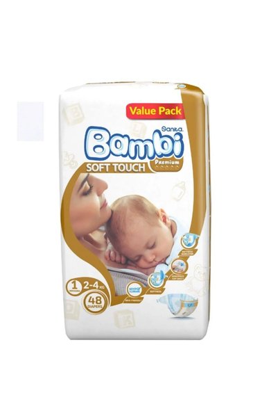 Sanita Bambi Best Care Diapers Value Pack - Size 1 - Newborn, 2-4 kg | 48 Dia...