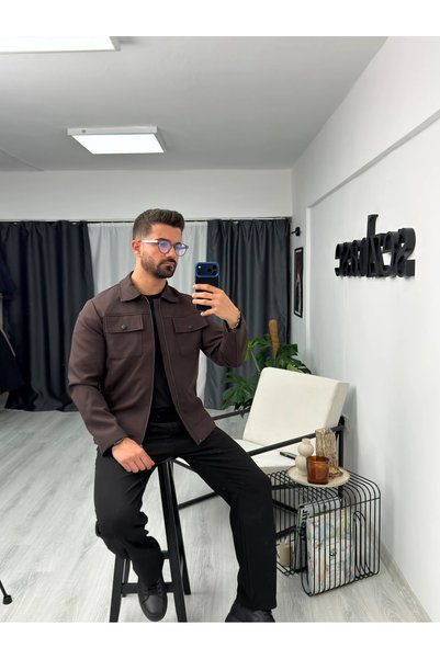 SEZBASE سترة رجالية مزدوجة الجيوب، مزودة بسحاب وبطانة داخلية.