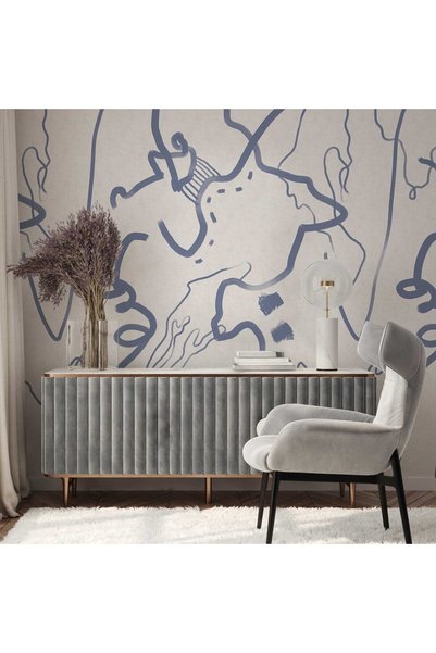 Updeco Tapet Premium, model Linii Abstracte (400x280 cm) - abstract cu desen ...