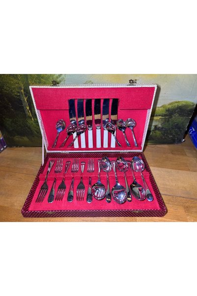 Generic Brand English Melton Boxed Cutlery Set - Box Dimensions: 34 cm x 22 cm