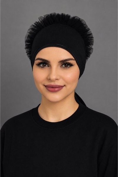 ALDAIYR قبعة مزينة بالكشكشة للنساء المحجبات