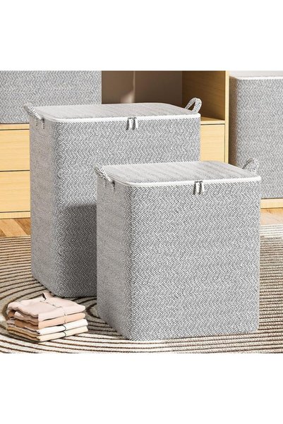Vinnatsu Large Fabric Storage Organizer Bag for Blankets and Clothes, Zippere...