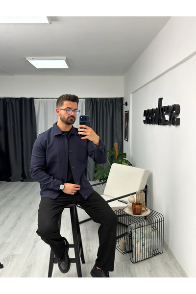 SEZBASE Sacou clasic cu guler, nasturi și căptușit