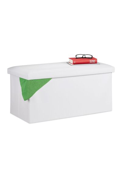 Relaxdays Bancă cu spațiu de depozitare, pentru 2 persoane, dimensiuni 37,5 x...