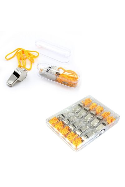 OEM Fluier metalic cu șnur în cutie, set de 10